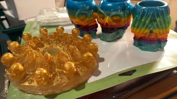 Golden Skeleton Wreath Centerpiece