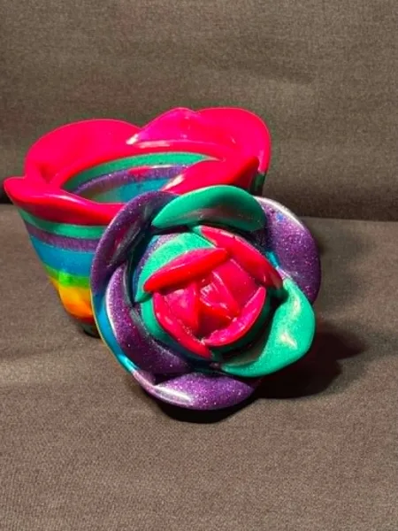 Rainbow Rose Box with Glitter Lid