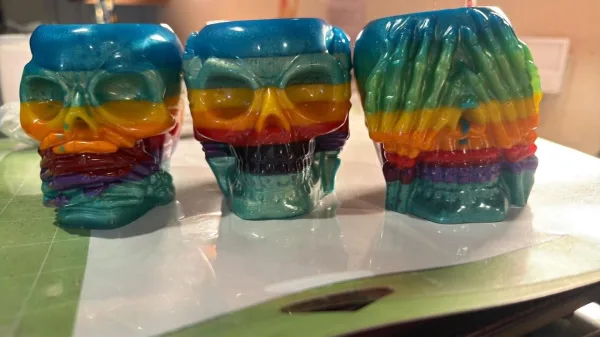Rainbow Skull Cup Trio