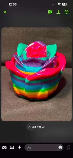 Hot Pink and Rainbow Rose Box